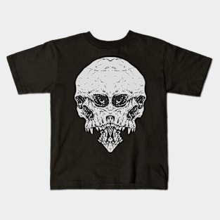 Three Face Skeleton Art Kids T-Shirt